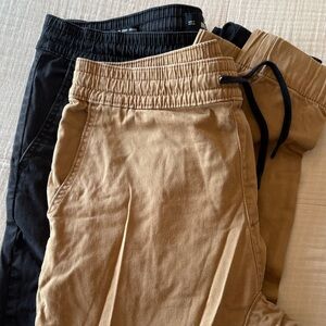 Hollister Men’s Stacked Skinny Joggers - Black and Tan Sz L